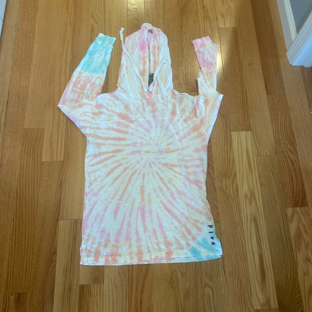 PINK Tie-Dye Lightweight Hoodie